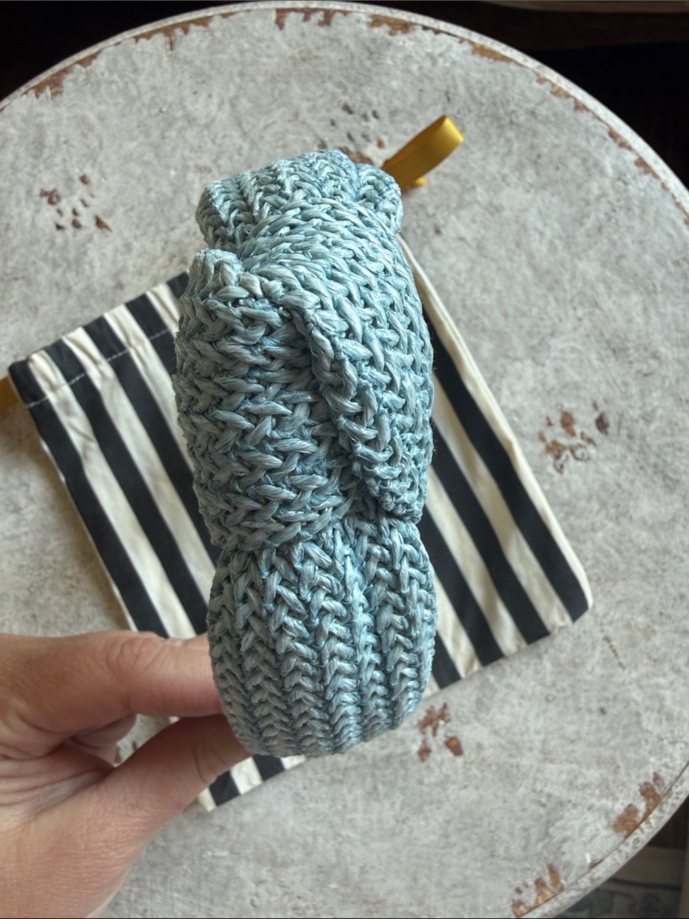Lele Sadoughi Seafoam Knitted Knot Headband